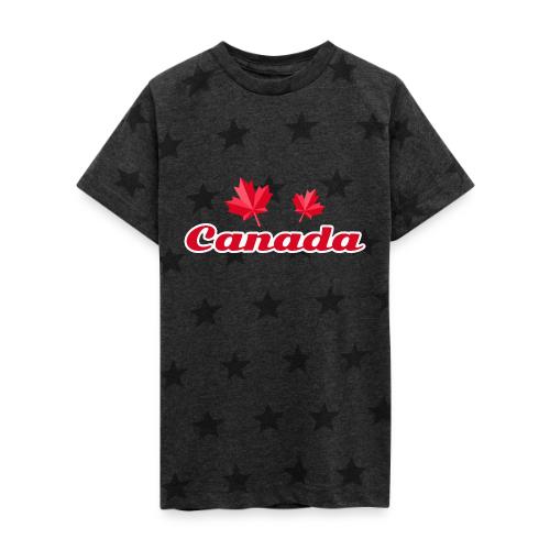Canada with two maple leaves - Kid's 5 Star Print T-Shirt