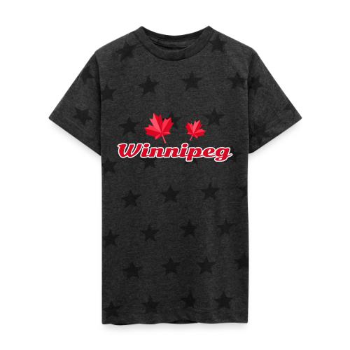 Winnipeg with two red maple leaves - Kid's 5 Star Print T-Shirt