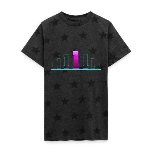Number 1 in Magenta: Varsity Font - Kid's 5 Star Print T-Shirt