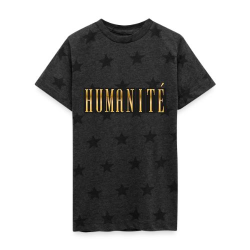Humanity in Golden Letters - Kid's 5 Star Print T-Shirt