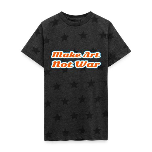 Make Art Not War — Peaceful Creativity Script - Kid's 5 Star Print T-Shirt