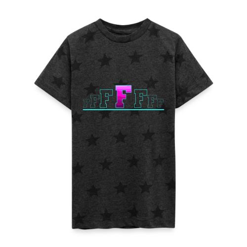 Letter F – Capital Varsity Alphabet Monogram - Kid's 5 Star Print T-Shirt