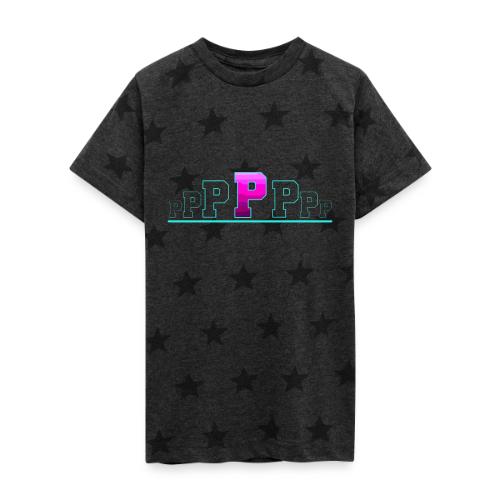 Letter P – Capital Varsity Alphabet Monogram - Kid's 5 Star Print T-Shirt