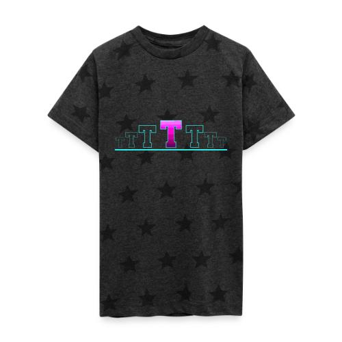 Letter T – Capital Varsity Alphabet Monogram - Kid's 5 Star Print T-Shirt