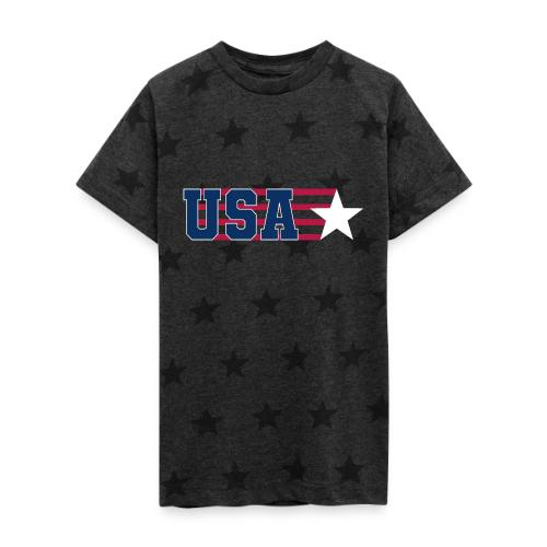 Star Stripe USA - Kid's 5 Star Print T-Shirt