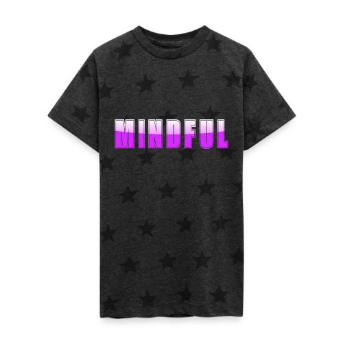 Mindful Typography Minimalist Design - Kid's 5 Star Print T-Shirt