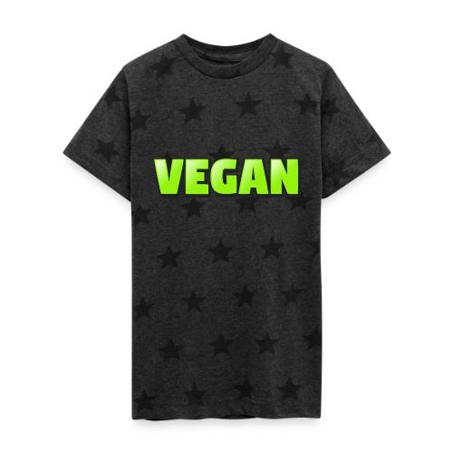 Vegan Bold Green Typography Design - Kid's 5 Star Print T-Shirt