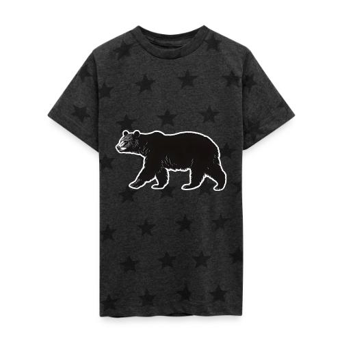 Midnight Black Bear - Kid's 5 Star Print T-Shirt