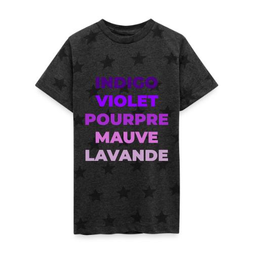 Shades of purple - Kid's 5 Star Print T-Shirt