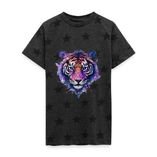 Mystic Violet Tiger - Kid's 5 Star Print T-Shirt