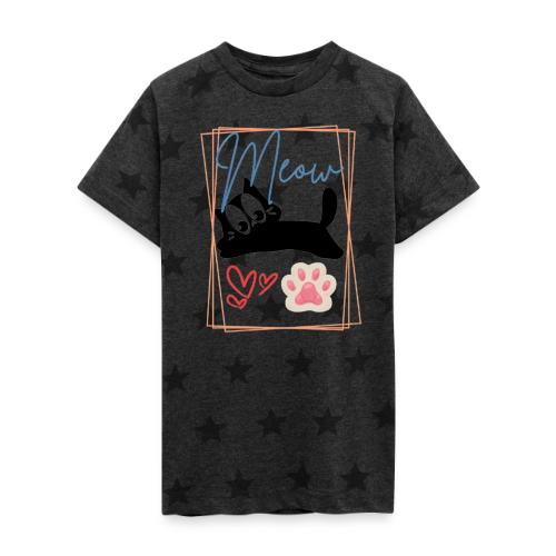 Meow Cat Paw Cute Kitty Lover Design - Kid's 5 Star Print T-Shirt