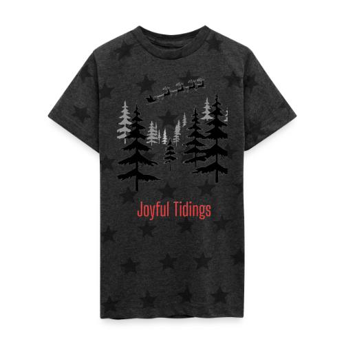 Joyful Tidings Christmas T-Shirt - Kid's 5 Star Print T-Shirt