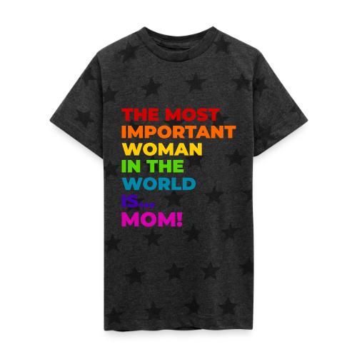 Mom: The Most Important Woman in the World - Kid's 5 Star Print T-Shirt