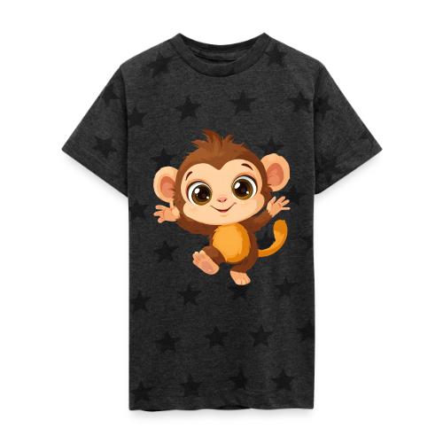 Dancing Baby Monkey Joyful - Kid's 5 Star Print T-Shirt