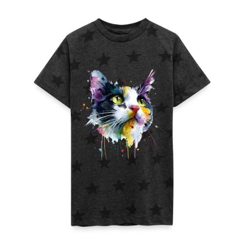Cat: Painted Purr Expression - Kid's 5 Star Print T-Shirt