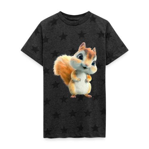 Adorable Cartoon Baby Squirrel Smiling - Kid's 5 Star Print T-Shirt