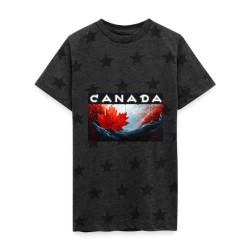 Canada Icon in Color - Kid's 5 Star Print T-Shirt