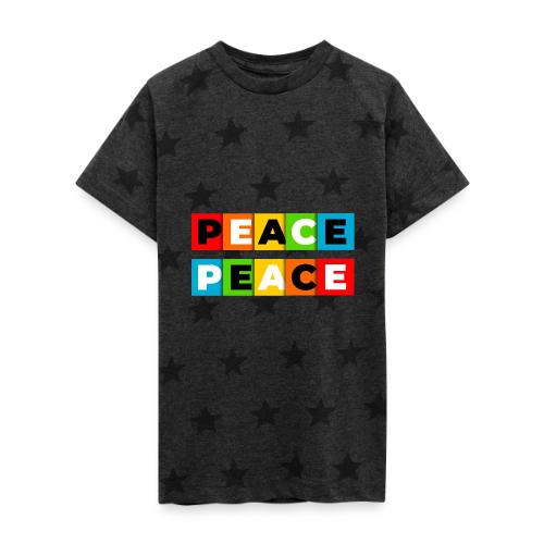 Colorful Peace - Kid's 5 Star Print T-Shirt