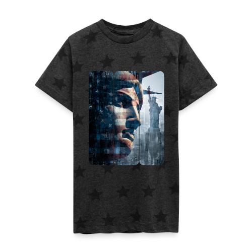 USA: Liberty in Three Visions - Kid's 5 Star Print T-Shirt