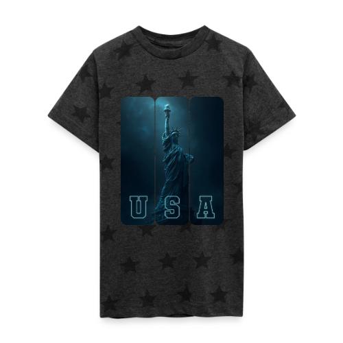 Neon Liberty USA Triptych - Kid's 5 Star Print T-Shirt