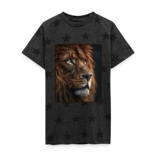 Lion Portrait Majestic Wildlife Design - Kid's 5 Star Print T-Shirt