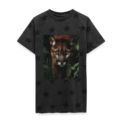 Cougar Jungle Predator Design - Kid's 5 Star Print T-Shirt