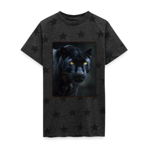 Black Panther Glowing Eyes Design - Kid's 5 Star Print T-Shirt