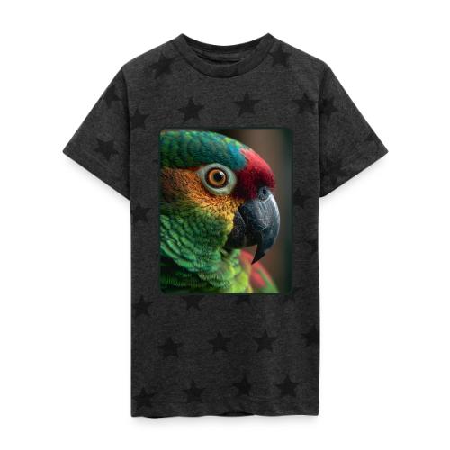 Colorful Parrot Close-Up Design - Kid's 5 Star Print T-Shirt