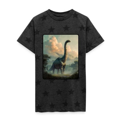 Brachiosaurus Prehistoric Scene Design - Kid's 5 Star Print T-Shirt