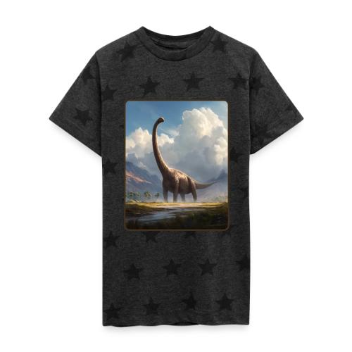 Brachiosaurus Valley Landscape Design - Kid's 5 Star Print T-Shirt