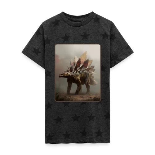 Stegosaurus Misty Forest Design - Kid's 5 Star Print T-Shirt