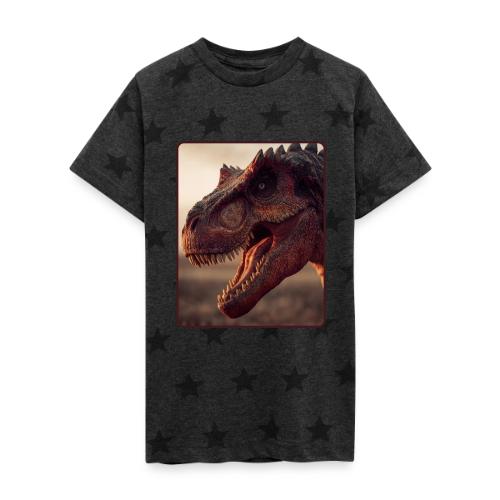 T Rex Roaring Close-Up Design - Kid's 5 Star Print T-Shirt