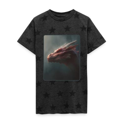 Red Dragon Fog Portrait Design - Kid's 5 Star Print T-Shirt