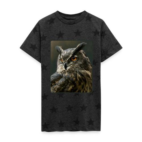 Eurasian Eagle Owl Portrait Design - Kid's 5 Star Print T-Shirt