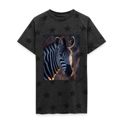 Majestic Zebra Sunset Portrait Design - Kid's 5 Star Print T-Shirt