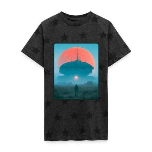 Astronaut Alien Outpost Design - Kid's 5 Star Print T-Shirt