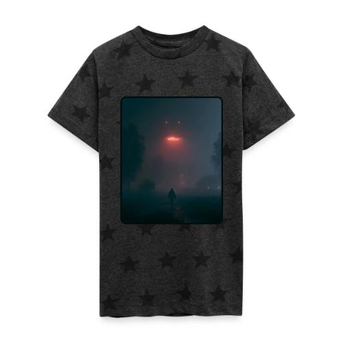 Mysterious UFO Encounter Design - Kid's 5 Star Print T-Shirt