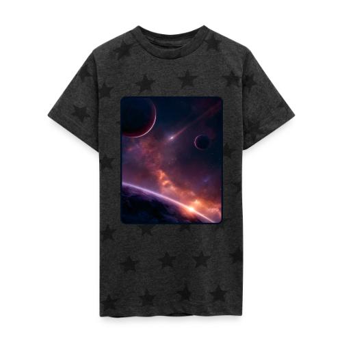 Cosmic Sunset Nebula Space Art - Kid's 5 Star Print T-Shirt