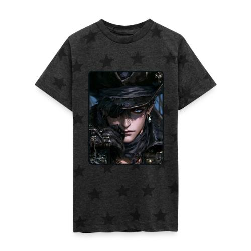 Dark Anime Pirate Warrior - Kid's 5 Star Print T-Shirt