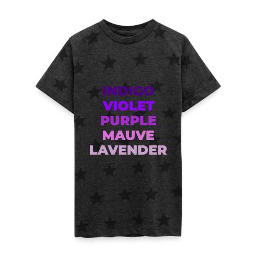 Shades of Purple - Kid's 5 Star Print T-Shirt