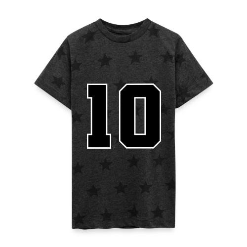 Varsity Number 10 Athletic Design - Kid's 5 Star Print T-Shirt