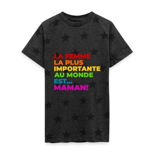 Maman : la femme la plus importante du monde - Kid's 5 Star Print T-Shirt