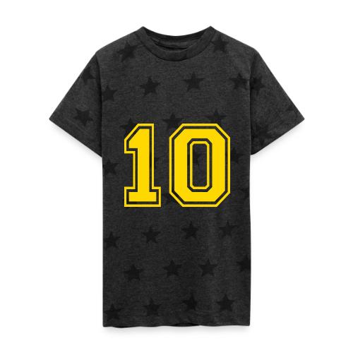 Number 10 in a classic athletic collegiate font - Kid's 5 Star Print T-Shirt