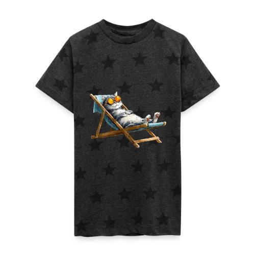Sunshine Cat Mode - Kid's 5 Star Print T-Shirt