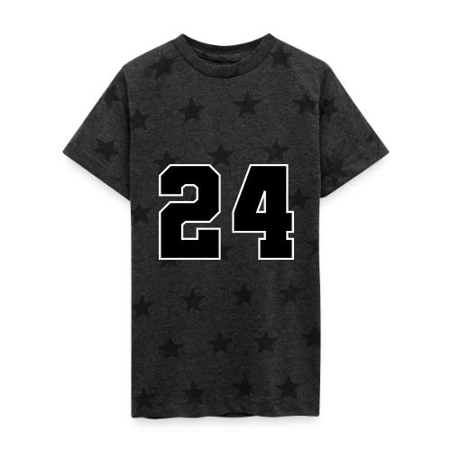 Varsity Number 24 College Font - Kid's 5 Star Print T-Shirt