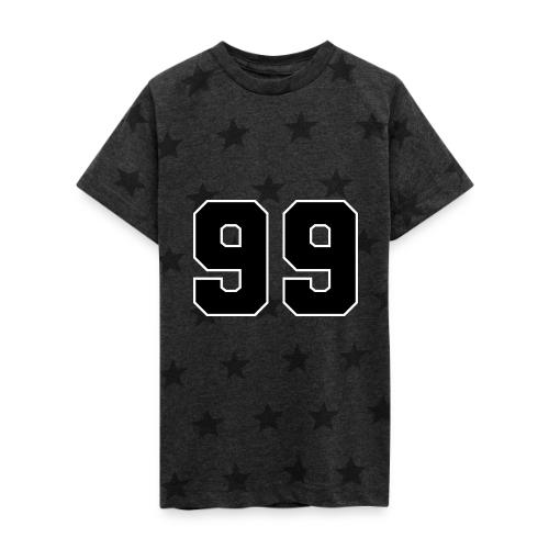 Varsity Number 99 Athletic Font - Kid's 5 Star Print T-Shirt