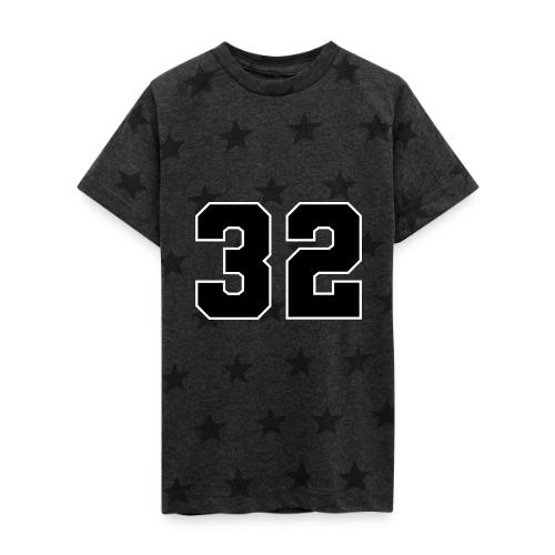 Varsity Number 32 Athletic Design - Kid's 5 Star Print T-Shirt