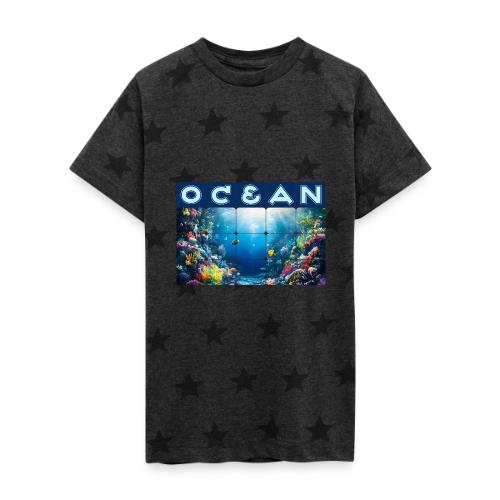 Ocean: Neon Reef Glow - Kid's 5 Star Print T-Shirt