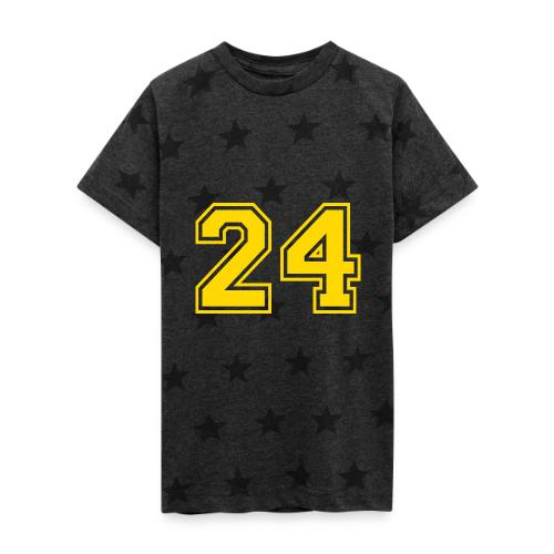 Number 24 in a classic athletic collegiate font - Kid's 5 Star Print T-Shirt