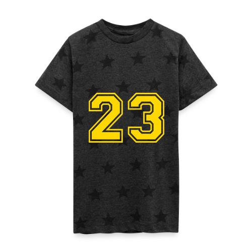 Number 23 in a classic athletic collegiate font - Kid's 5 Star Print T-Shirt